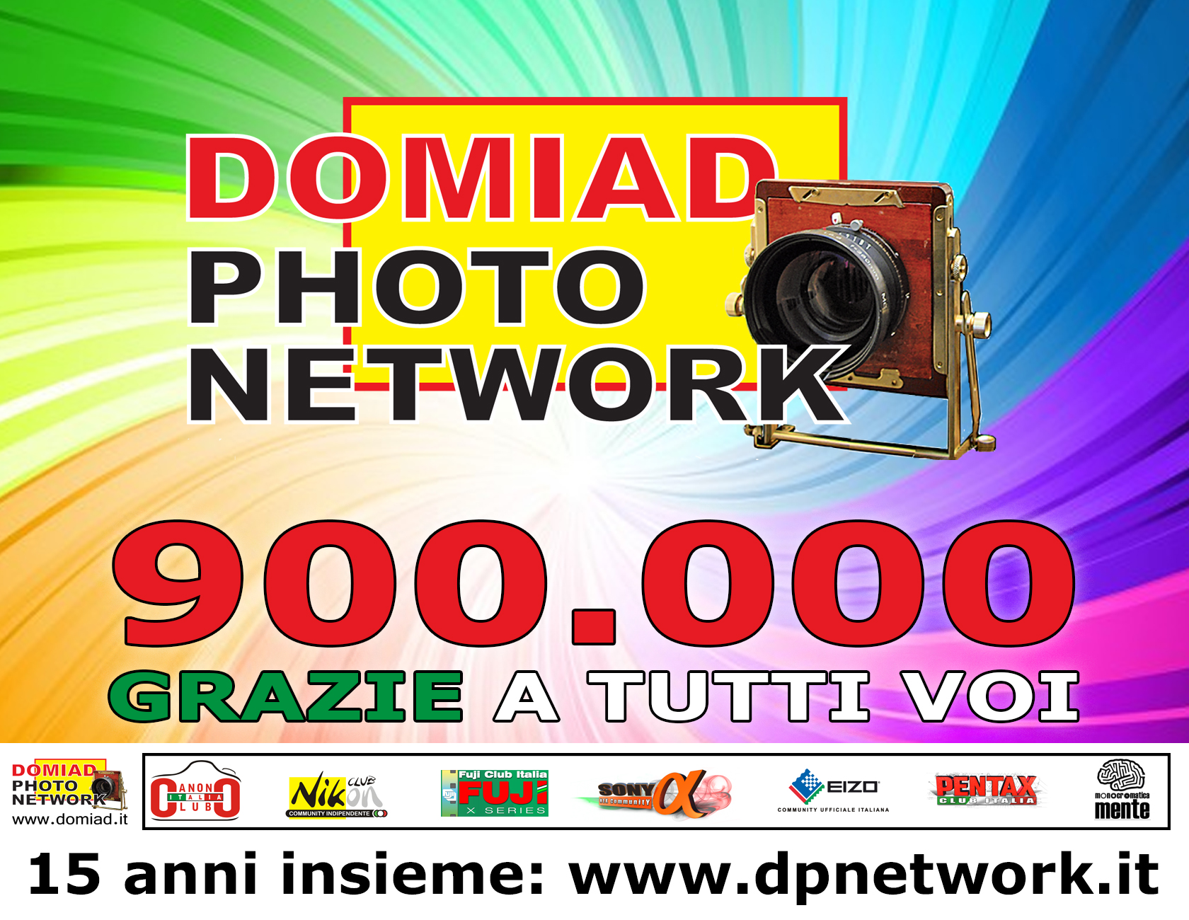 Domiad Photo Network: 900.000 iscritti e 15 anni insieme per la fotografia!!
