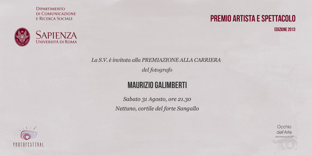 Premio Artista e Spettacolo a Maurizio Galimberti