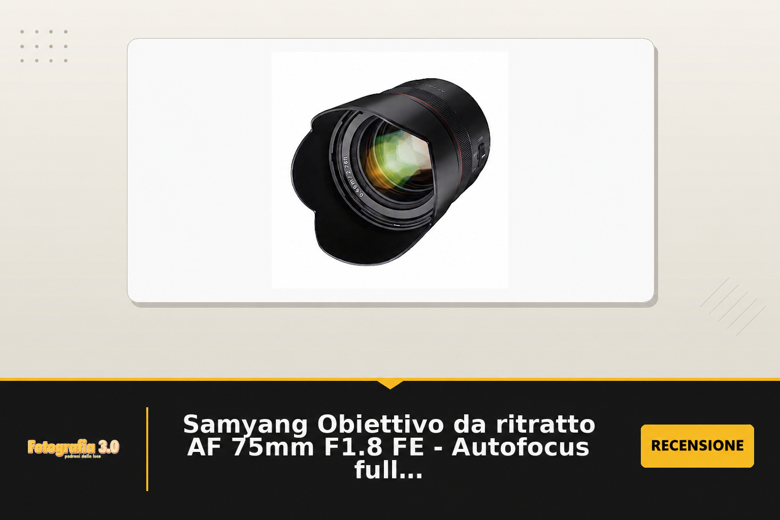 Samyang Obiettivo da ritratto AF 75mm F1.8 FE - Autofocus full frame e APS-C a focale fissa - compatibile con l'attacco E di Sony per A9 II A7 III A7C II A7C R A6600 A6500 A6400 A6300 e molti altri