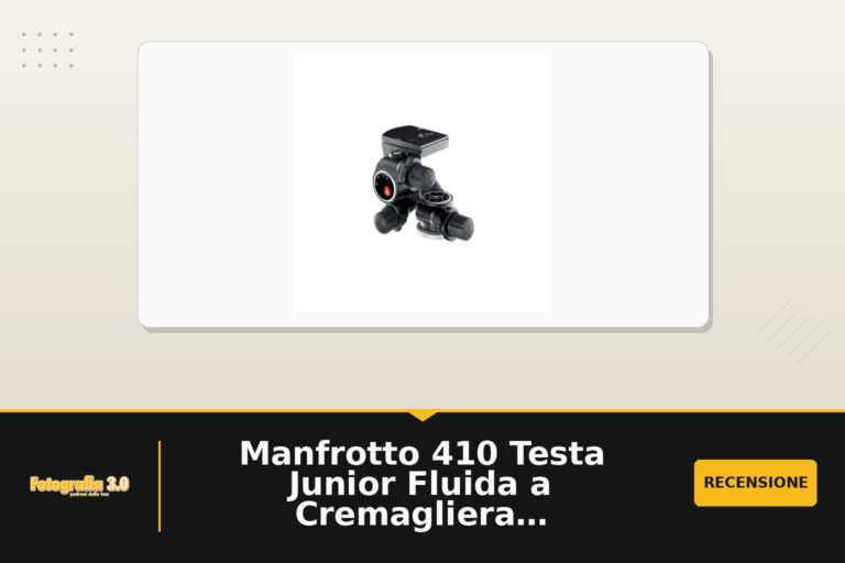 Manfrotto 410 Testa Junior Fluida a Cremagliera, per Treppiede Fotocamera