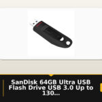 SanDisk 64GB Ultra USB Flash Drive USB 3.0 Up to 130 MB/s Read, Black, (Pack of 1)