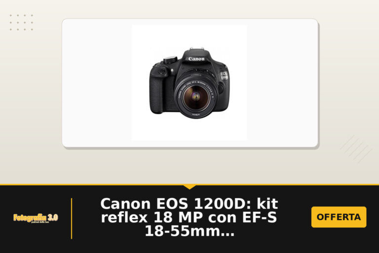 Canon EOS 1200D: kit reflex 18 MP con EF-S 18-55mm e tasche di compatibilità in nero