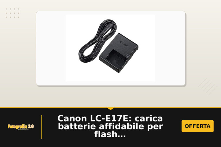 Canon LC-E17E: carica batterie affidabile per flash e action cam in bianco-nero