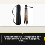 Amazon Basics - Treppiede per Fotocamera 127cm, Leggero, con Borsa, Altezza Regolabile, per Fotocamere DSLR, Champagne
