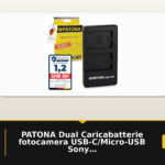 PATONA Dual Caricabatterie fotocamera USB-C/Micro-USB Sony NP-FZ100 FZ100 | Mini caricabatterie da viaggio per Alpha FX3 FX30 A1 A7 A9 A9II A7RIII A7RIV A6600 A7C ZV-E1 BC-QZ1, con cavo USB