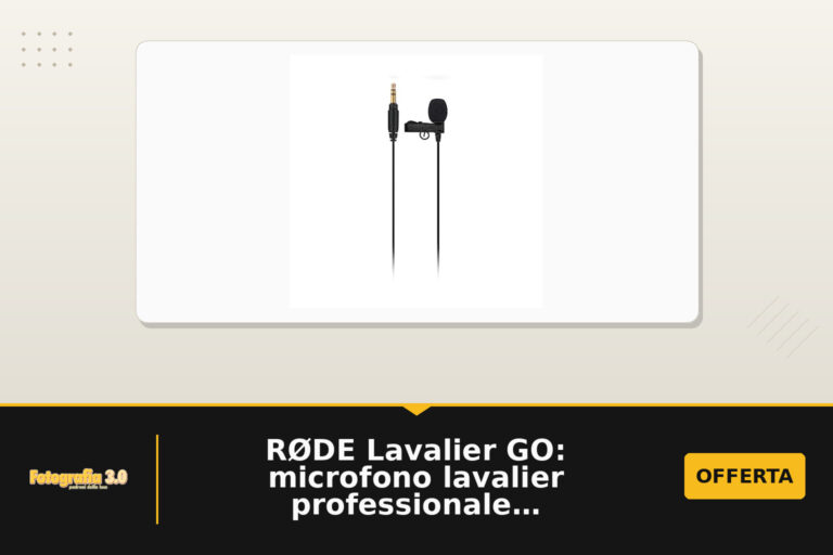 RØDE Lavalier GO: microfono lavalier professionale con cavo rinforzato e connettività TRS 3,5 mm
