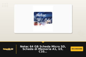 Netac 64 GB Scheda Micro SD, Scheda di Memoria A1, U3, C10, V30, 4K, 667X, UHS-I Velocità fino a 100/30 MB/sec(R/W) Micro SD Card per Telefono, Videocamera, Switch, Tablet