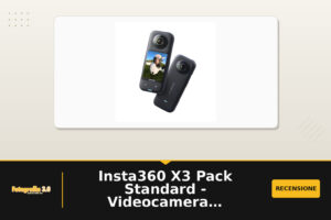 Insta360 X3 Pack Standard - Videocamera 360, sensore da 1/2", 360° 5.7K