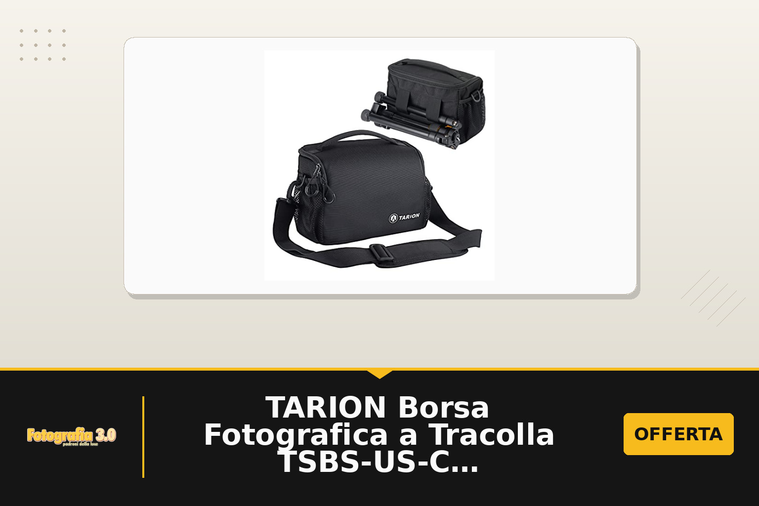 TARION Borsa Fotografica a Tracolla TSBS-US-C: compatta, imbottita e modulare per DSLR
