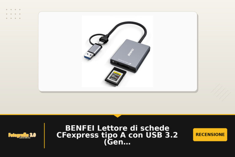 BENFEI Lettore di schede CFexpress tipo A con USB 3.2 (Gen 2) 10 Gbit/s, adattatore 2-in-1 USB-C&USB-A CFexpress tipo A, compatibile con Windows/Mac/Linux/Android