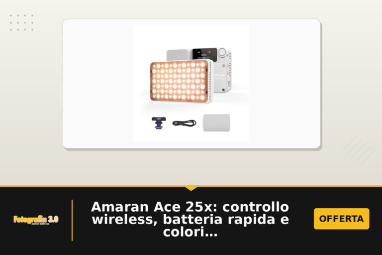 Amaran Ace 25x: controllo wireless, batteria rapida e colori accurati per contenuti on-camera