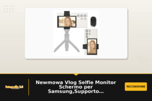 Newmowa Vlog Selfie Monitor Schermo per Samsung,Supporto Magnetico Telefono | Uscita Audio del Telefono,Fotocamera Posteriore per Selfie Vlog TikTok Live Streaming (Non per Registrazione 8K/Google Phone)