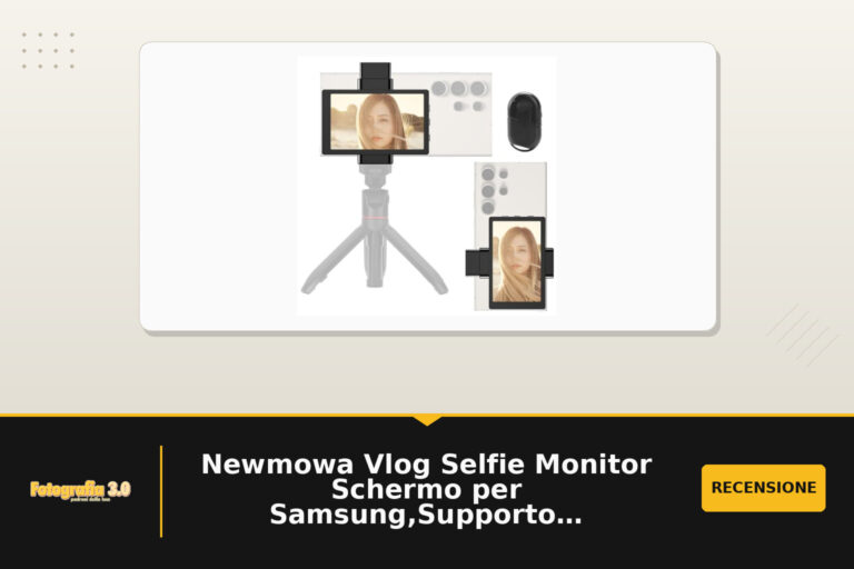 Newmowa Vlog Selfie Monitor Schermo per Samsung,Supporto Magnetico Telefono | Uscita Audio del Telefono,Fotocamera Posteriore per Selfie Vlog TikTok Live Streaming (Non per Registrazione 8K/Google Phone)