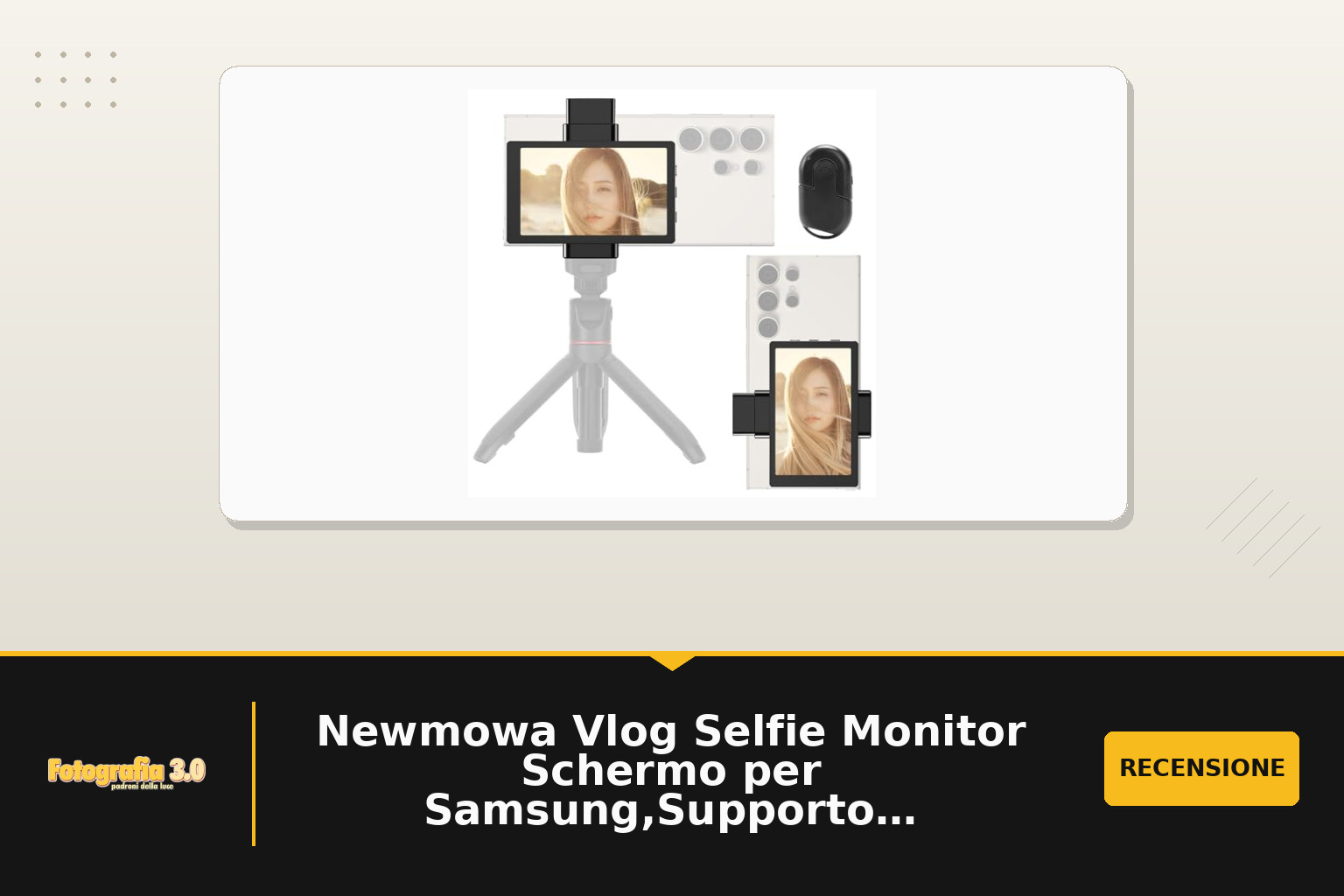 Newmowa Vlog Selfie Monitor Schermo per Samsung,Supporto Magnetico Telefono | Uscita Audio del Telefono,Fotocamera Posteriore per Selfie Vlog TikTok Live Streaming (Non per Registrazione 8K/Google Phone)