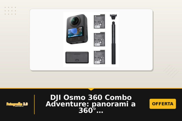 DJI Osmo 360 Combo Adventure: panorami a 360° con registrazione 8K e autonomia integrata