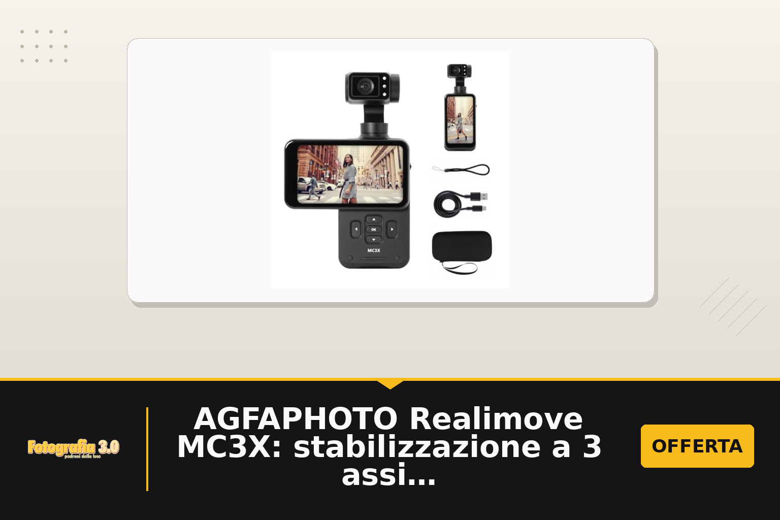 AGFAPHOTO Realimove MC3X: stabilizzazione a 3 assi e schermo touch per vlog 4K