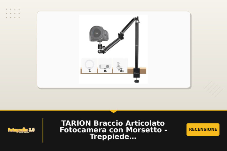 TARION Braccio Articolato Fotocamera con Morsetto - Treppiede da Tavolo Fotocamera Regolabile Braccio Fotografico Scrivania con Adattatore a Vite da 3/8"a 1/4" TKA01-L(Upgraded)