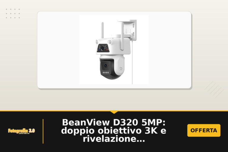 BeanView D320 5MP: doppio obiettivo 3K e rivelazione IA per esterni, in stock a 59,99€