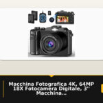 Macchina Fotografica 4K, 64MP 18X Fotocamera Digitale, 3'' Macchina Digitale Compatta Vlogging Camera con Scheda di Memoria da 32 GB Caricabatterie Lettore e 2 Batterie per Principianti