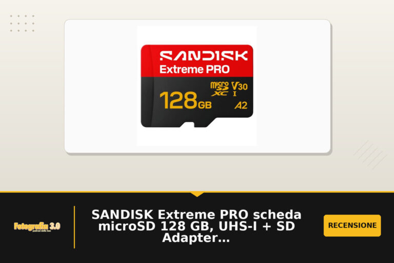 SANDISK Extreme PRO scheda microSD 128 GB, UHS-I + SD Adapter (velocità di lettura fino a 250 MB/s e velocità di scrittura fino a 120 MB/s, 5K, 3K, 4K UHD, C10, V30, U3, A2)