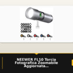 NEEWER FL10 Torcia Fotografica Zoomabile Aggiornata, Faretto Foto LED 20W | 4 Colori, 20 Gobo, 7500mAh, 6300K, Luce Video Portatile, Studio Light con Effetto Tramonto Atmosferico per Foto e Video