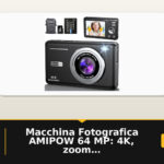 Macchina Fotografica AMIPOW 64 MP: 4K, zoom digitale e kit da 32 GB per principianti