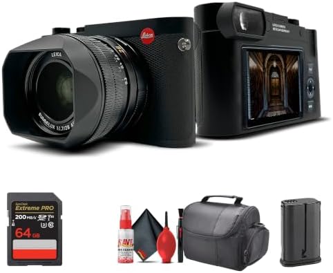Leica Q3 - Fotocamera digitale compatta e potente (19080) con obiettivo Summilux 28 mm f/1.7 ASPH, registrazione 8K, sensore 60 MP + scheda da 64 GB + borsa + kit di pulizia — foto prodotto Amazon