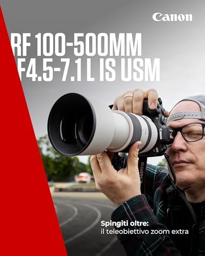 Obiettivo Canon RF 100-500mm F4.5-7.1L IS USM — foto prodotto Amazon