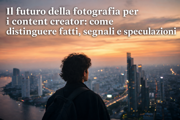 Il futuro della fotografia per i content creator: come distinguere fatti, segnali e speculazioni