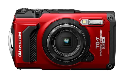 OM SYSTEM Tough TG-7 Rosso - Fotocamera Subacquea 12MP, Video 4K, CMOS F2.0
